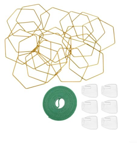 Lawnoval 18 Stück Sechseckige Kette Rankhilfe Metallringe für Kletterpflanzen mit wetterfestem Design für Indoor Outdoor