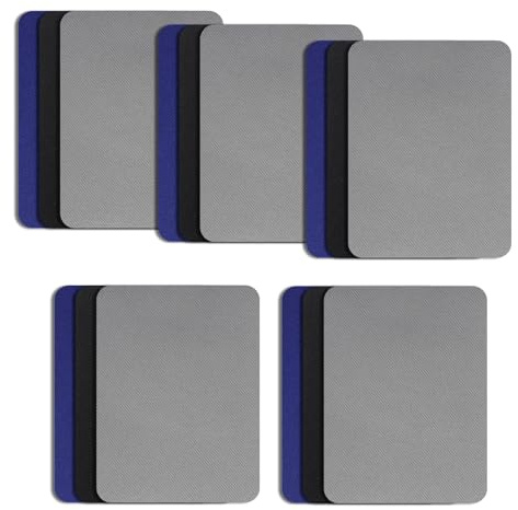 15Pcs Iron-on Patches Inside& Outside, Iron-On Fabric Repair Patches,100% Cotton Black, Blue, Grey Clothing Repair and Decorating Kit Size 3.7 by 4.9 (9.5 cm x 12.5 cm)