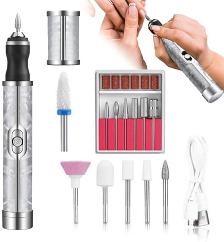 Eléctrica De Uñas | Juego de Molinillo Eléctrico de 4 Velocidades para Manicura | Máquina de Taladro Portátil para Uñas,para Uso en Casa Spa Salón Viajes Diarios Camping Manicura