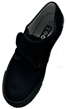 School Girls/Boys/Adults Black Velcro Plimsoles (Adult Size 3)