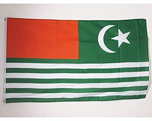 AZ FLAG Azad Kashmir Flag 150x90 cm 100D Polyester 2 Grommets | Indoor and outdoor use Free Kashmir 3x5 ft decorative flag double stitched seams and reinforced edges with metal grommets