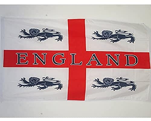 AZ FLAG - Flagge England 4 Löwen - 150x90 cm - Englische Fahne 100% Polyester mit Messing-Ösen - 110g