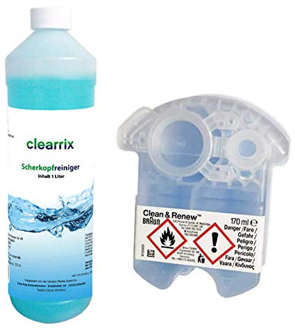 Scherkopfreiniger inkl Braun Clean & Renew CCR Reinigunskartusche Nachfüllflüssigkeit für Reinigungskartusche Reinigungsflüssigkeit