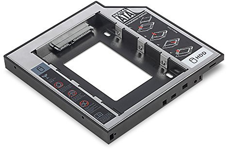 DIGITUS Bastidor de Montaje SSD/HDD para bahía de Unidad de CD/DVD/BLU-Ray - para portátiles - SSD/HDD de 2,5 - SATA a SATA III - 12,7 mm de Altura - 6 Gbit/s