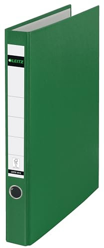 Leitz Plastik-Ringordner ohne Schlitze A4, Grün, 3,5 cm Rückenbreite, PP-laminierter Einband, 10140055