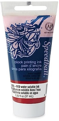 Speedball SPD-3401 Water Soluble Block Printing Ink, Red, 1.3 oz