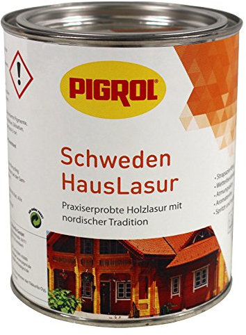 Pigrol Schwedenhauslasur 0,75L polarweiss Dickschichtlasur für alle Hölzer im Außenbereich
