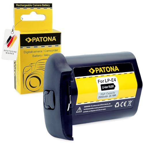 PATONA LP-E4 Akku 2600mAh / 28,1 Wh / 10,8V kompatibel mit Canon EOS 1D C 1D Mark III 1D Mark IV 1D X 1Ds Mark III Ersatzakku für die Modelle LPE4 LP E4