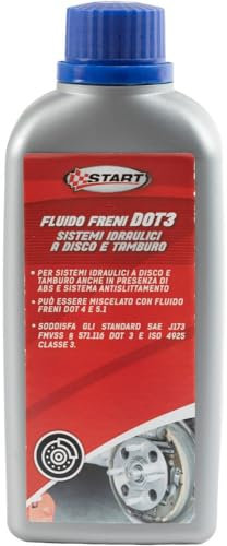 Fluido per Freni DOT 3 per sistemi Idraulici a Disco e Tamburo Anche con ABS, antislittamento 250ml