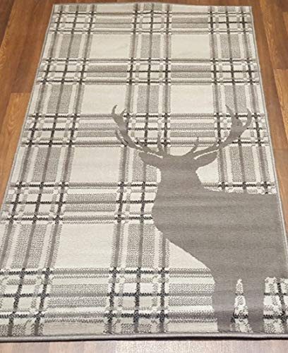 Retro Novelty Woven Backing Mat 80cm x 150cm Approx 5x3 Stag Grey