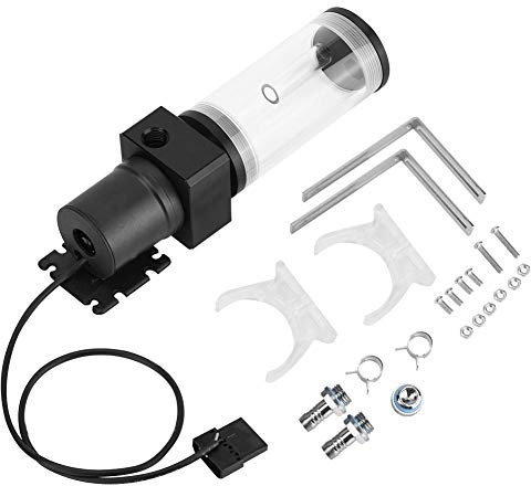 Eboxer Acryl-Computer DIY Wasserkühlung Tank Zylinder Reservoir 19W Pumpe G1 / 4,Wasserfeste integrierte Wassertank-Kombination(110mm)