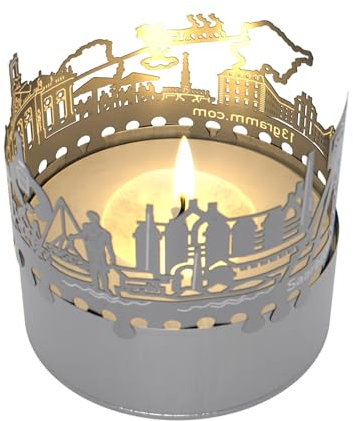 Saarbrücken Skyline Schattenspiel – Magisches Kerzenlicht verwandelt Raum in Saarbrücker Metropole – Perfektes Souvenir für Fans der Stadt!