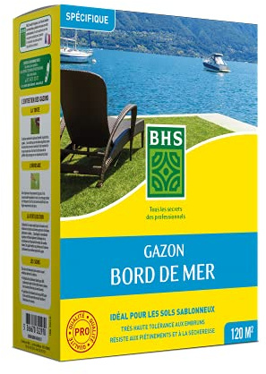 BHS GBM3 | 3kg | 120 m² | Gazon Bord De Mer | Grande résistance au vent, à la sécheresse et aux conditions salines | Bon comportement estival | Esthétique et résistance générale