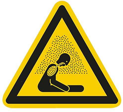 Schild Warnzeichen Warnung vor Erstickungsgefahr Kunststoffplatte nach ISO 7010 Kunststoff gelb 10cm made by MBS-SIGNS in Germany