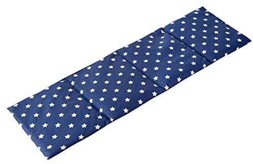 Traubenkernkissen 60x20cm 4-Kammer – Sterne-blau | Wärme-Kissen mit Traubenkernen – lang für Bauch - Rücken - Beine & Füße