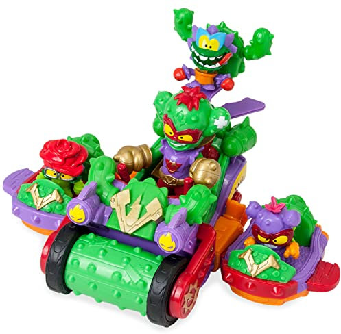 SUPERTHINGS RIVALS OF KABOOM Spike Roller - Großes Fahrzeug mit Zwei Kupplungsfahrzeugen, 3 SuperThings und 1 Kazoom Kid, PSTSP514IN00, Bunt