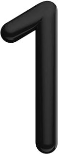 Ultion Sweet Black Door Numbers '1' - 3inch height - Self Adhering, No Drilling or Screwing Required …