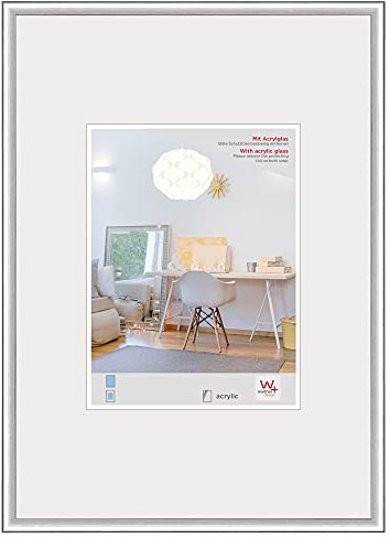 walther design Cadre photo walther design argent 60 x 80 cm avec verre d’art, cadre en plastique New Lifestyle KVX080S
