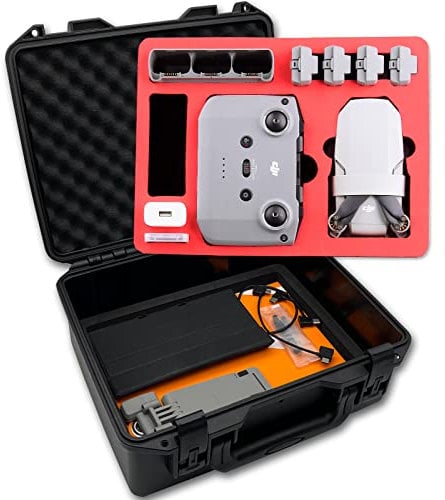 FPVtosky Double Layer Hard Case for DJI Mini 2 Drone, Waterproof Mavic Mini 2 Case Carrying Case for DJI Mini 2 Fly More Combo, DJI Mini 2 Accessories