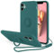 UnnFiko Kickstand Case Compatible with iPhone 13 Mini, Soft Silicone Protective Case Cover with 360°Rotatable Ring Holder (Dark Green, iPhone 13 Mini)