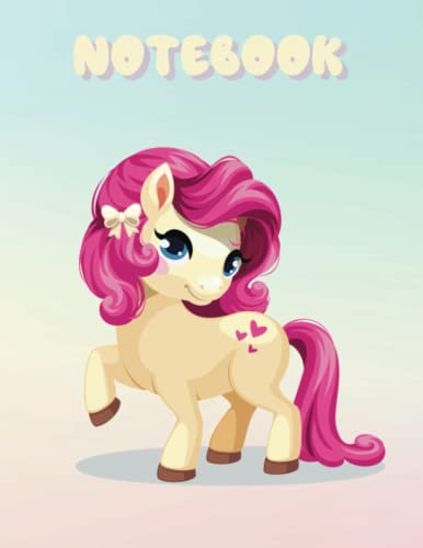 Kawaii Notebook: Cute Little Pony with Pink Hair Notebook for kids - Lined Notebook Journal (College Ruled Paper) - 120 Pages - 8,5 x 11 inches (Letter size)
