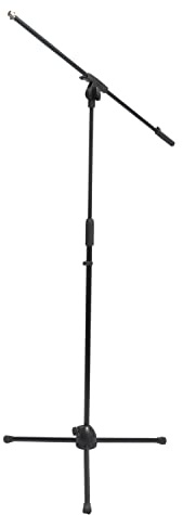 TEK Audio MS250 Microphone Stand with Boom Arm & Tripod Base | Adjustable boom arm, adjustable height, reinforced foldable tripod base and cable retainers