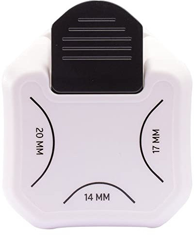 Paperfuel 3-in-1 Eckenstanzer, 3 Größen, zum Erstellen von Labels, Etiketten, mit Eckiger Oberkante, Motivstanzer zum Basteln mit Papier, Karten gestalten und Geschenke verpacken