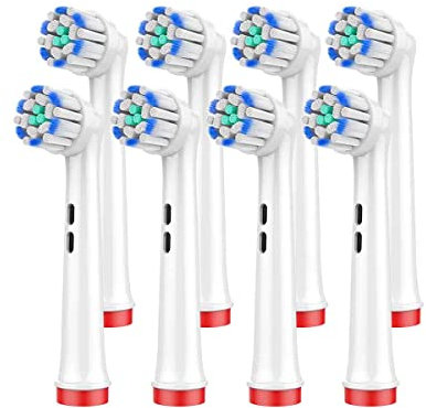 FFYan 8 Stück Aufsteckbürsten kompatibel für Oral B, Sensitive Brush Kompatibel für Zahnbürsten Ersatzbürsten, weiß