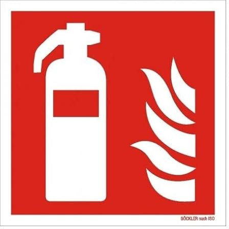 Brandschutzzeichen Schild 15x15 Feuerlöscher Leiter Wandhydrant Feuermelder ..., Größe: Feuerlöscher