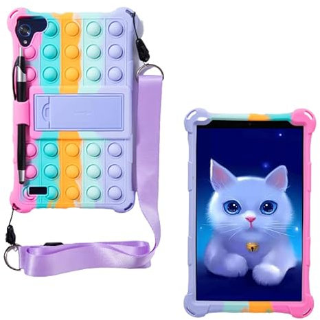 FKQLH Custodia per Weelikeit Tablet 8 Pollici, Silicone Morbido Skin Leggero Custodia Protettiva per Bambini Supporto Cover per Weelikeit Tablet 8 Pollici, Rosa