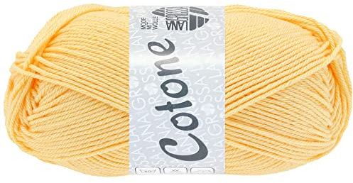 LANA GROSSA Cotone | Baumwollbasicgarn | Handstrickgarn aus 100% Baumwolle | 50g Wolle zum Stricken & Häkeln | 125m Garn FB 129