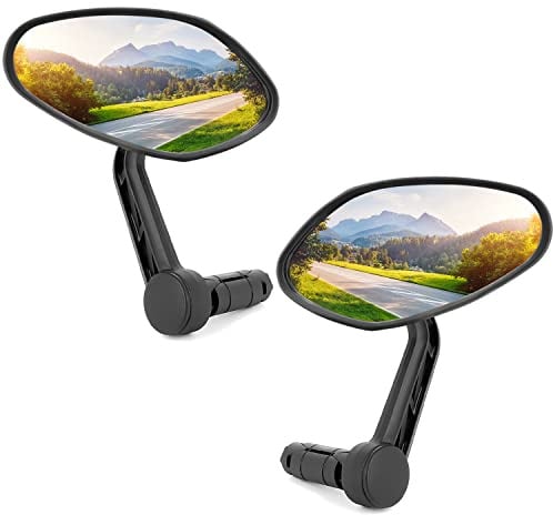Arkham Fahrradspiegel für Lenker, HD-Stangenende, Fahrradspiegel, verdicktes Auto-Grade-Glas für Lenker-Rückspiegel, Multi-Winkel, verstellbar, E-Bike, universell (ovales Paar)
