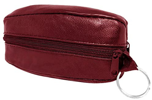 Charmoni - Porte Monnaie - Portefeuille - Multi Poches - en Cuir véritable - pour Homme (vin Bordeaux)