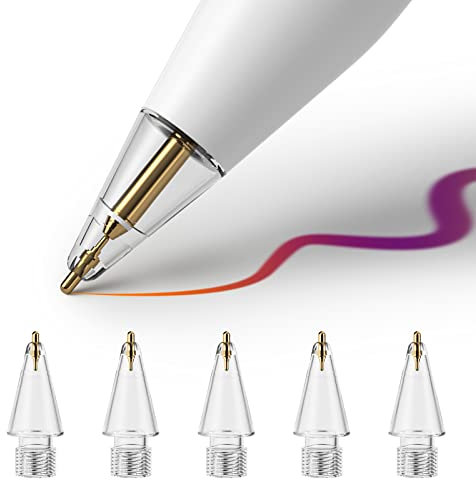 Verbesserte Bleistiftspitzen für Apple Pencil 1./2. Generation, Bleistiftspitzen für Logitech Crayon, stiftähnliche 0,78-mm-Bleistiftspitzen, keine Abnutzung, feine Spitze, präzise Kontrolle, 6er-Pack