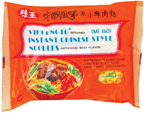 Ve Wong Soupe chinoises au boeuf, nouilles chinoises au boeuf 85g (Carton de 90 sachets)