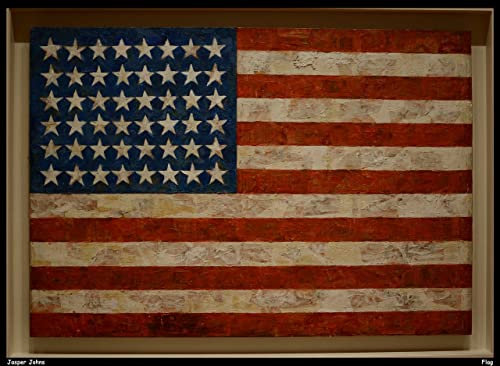 jasper johns flag jpb 30753528853 o 1 Poster A4 - Filmkunstposter in verschiedenen Größen für Wohn- oder Schlafzimmerideen. Randlose Kultfilmbilder, klassische ikonische 70er, 80er, 90er Jahre, Vinta