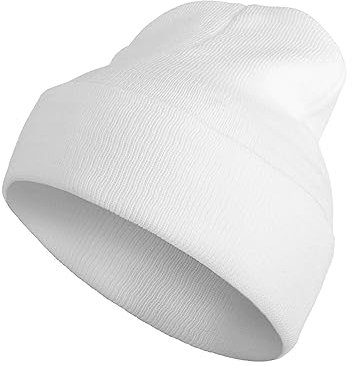 Mütze Weiß Herren - Strick Beanie aus 100% Acryl für Herren. Warme, Weiche und Bequeme Kopfbedeckung für kalte Tage im Herbst und Winter - Einheitsgröße.