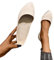 Minetom Damen Pumps Pointed Toe Kunstleder rutschfest Business Büro Flache Schuhe Ballerinas Elegant Bequem Hochzeit Abend Party Braut Schuhe A1 Beige 43 EU