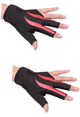 Toddmomy 2 Stück 3-Finger-handschuh Snooker-halbfinger-Pool-Queue-Shooter-handschuh Linke Hand Glatter Griff Dehnbares Nylon Für Den Einsatz