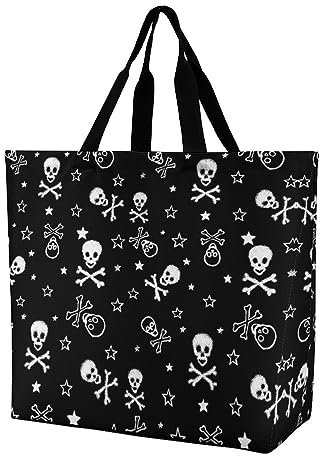 CZZYH Mode Große Kapazität Tote Taschen für Frauen, Umhängetasche, Einkaufstaschen, Strandtasche, pelzige niedliche Totenkopf-Tragetasche, Pelziger niedlicher Schädel, 40x40x16cm