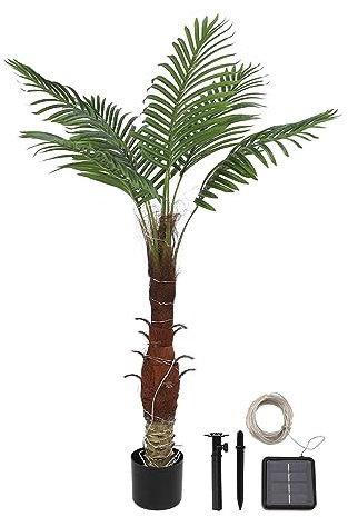 Hyuduo Beleuchtete Palme, Wasserdicht, 300 LEDs, Superhell, Künstliche Beleuchtung, Künstliche Palme, Hohe Helligkeit, Simulationseffekt für Zuhause, Party, Sommerparty, Bar,