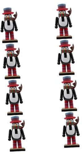 Ciieeo 8 STK Pinguin-Weihnachtsschmuck Tischdekoration Weihnachts Figuren Innenausstattung für Damen hölzerne Marionettenverzierung Vintage-Dekor Retro-Dekor Cartoon-Nussknacker-Dekor