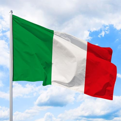 Italien Flagge 200 x 120 cm - für Fahnenmast, Italienfahne aus reißfestem Fahnen-Polyester-Stoff, Hissfahne Quer wetterfest und UV-beständig