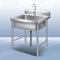 DIIDIIFF 50/60 cm 50/60 cm Standküchenspüle, 304 Edelstahl Einzelbecken, quadratisches Einbauwaschbecken mit Wasserhahn für Badezimmer im Innen- und Außenbereich, Restaurant