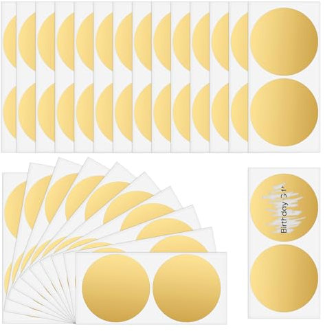 COMNICO 50 Rubbelaufkleber Rubbellose Selber Machen Rubbel-Off-Etiketten 5cm Goldene Rubbel-Off-Aufkleber, Rund Selbstklebende Rubbelkarten zum Erstellen von Belohnungs-Tombola-Karten zum Selbermachen