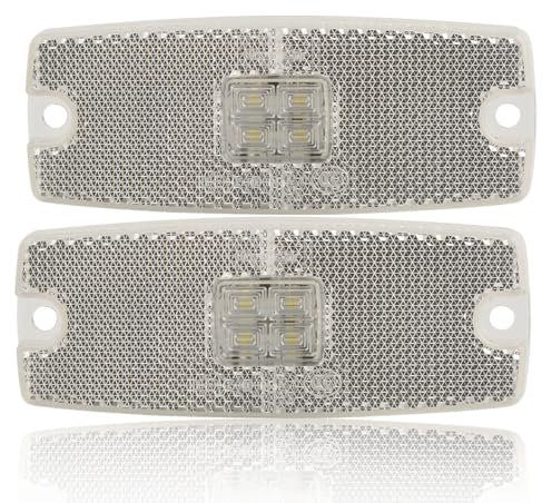 ETUKER 2x Weiß Seitenmarkierungsleuchten LED 10-30v Wasserdicht Front Positionsleuchten Vorderlicht Positionsanzeiger für Auto LKW Anhänger