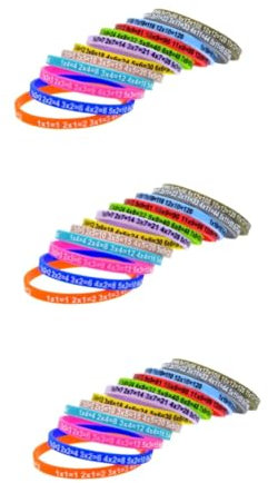 INOOMP 36 Stück Elastisches Handgelenkband Motto Party Armband Studenten Armband Silikon Kinderarmband