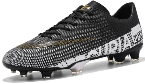 WOWEI Botas de Fútbol Hombre Profesionales Zapatillas de Fútbol Spike Aire Libre Niños Hombre Calzado de Fútbol Atletismo Atletismo Training Zapatos de Fútbol Tacos (Negro-1, 41EU)