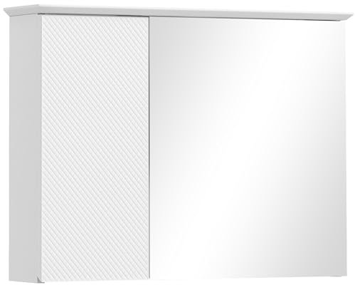 HOMCOM Armoire Murale Salle de Bain Armoire de Toilette avec Miroir étagères réglables et 2 Portes - 65l x 15P x 49H cm - Blanc