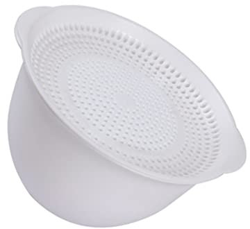 Garneck Doppellagige Abtropfschale Weiß Mehrzweck Küchen Sieb Obstkorb Lebensmittelecht Mikrowellengeeignet Schnelle Wasserableitung Haushaltshelfer